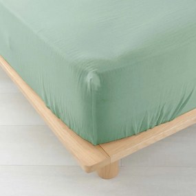 Cearceaf verde deschis din muselină cu elastic 140x190 cm Angelia – douceur d'intérieur