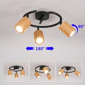 Brilagi - Spot MODERN WOOD 3xGU10/8W/230V lemn/negru
