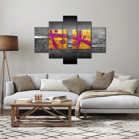 Tablou - Pătratr colorate pe fond negru (150x105 cm)