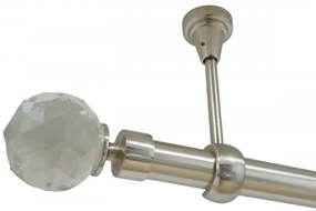 Galerie fara inele tavan kula crystal 25 mm inox (Alege marime: 120 cm)