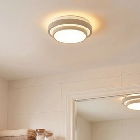 Plafonieră modernă gri-maro cu alb 25cm IP44 - Walden