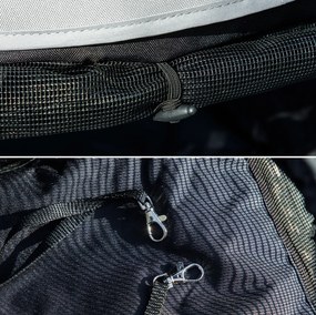 PawHut Cărucior pentru animale de companie, lese de siguranță, ferestre din plasă, 76L x 44B x 103H cm, Bleumarin | Aosom Romania