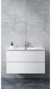 Catania White Dulap de baie cu lavoar 80cm