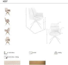 Scaun modern pivotant tesatura Crem
