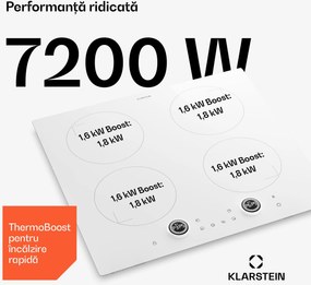 Klarstein Neotouch plită cu inducție | Modernă și puternică | 4 zone de gătit | 9 trepte | 7200 W | 60 cm