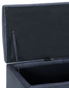 Bancheta cu depozitare, gri, 116 cm, piele intoarsa ecologica Gri, 116 cm