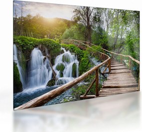 Tablou pe sticlă - Lacurile Plitvice (70x50 cm)