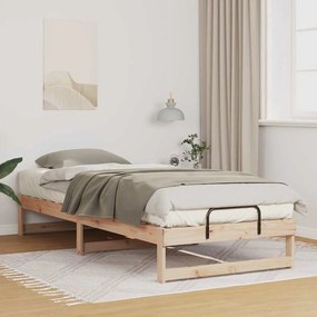 vidaXL Cadru de pat cu mâneri de transport Maro 80 x 220 cm