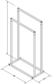 Suport pentru 2 prosoape Spirella Chic 45 x 22 x85 cm, negru