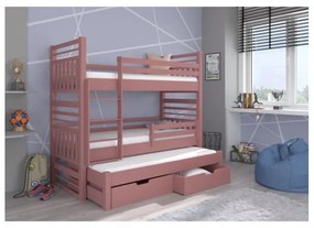 Pat Supraetajat Cu Baldachin HIPPO Roz 90x200cm