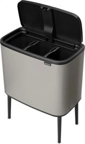 Cos de gunoi Brabantia Bo Touch 1010454, 3x11 l, Deschidere lina si silentioasa, Gri