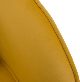 Fotoliu de design, ţesătură Velvet galbenă/gold crom auriu, EZIO
