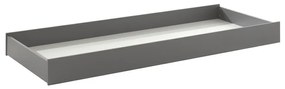 Set mobilier copii LONDON, pat 90x200 cm cu sertar depozitare + noptieră + dulap 3 uși + birou + comodă cu sertare și rotile + bibliotecă, antracit –