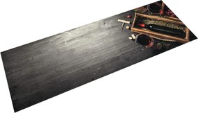 vidaXL Covor de bucătărie lavabil, sticlă vin, 60x180 cm, catifea
