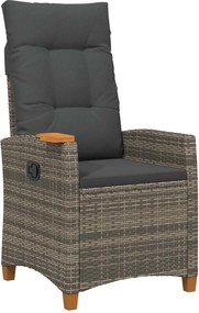 vidaXL Scaun reclinabil cu placă pentru ceai cu pernă 62 x 64 x 112 cm