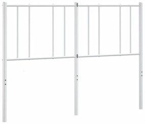 352564 vidaXL Tăblie de pat metalică, alb, 160 cm