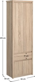 Dulap pentru umeraşe 4D1S/70, stejar sonoma, NORTY TYP 22