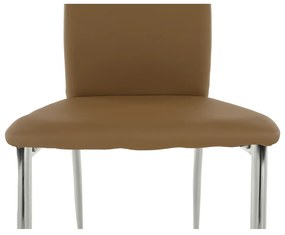 Scaun dining, piele ecologică bej/crom, ERVINA
