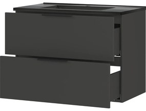 Dulap cu chiuvetă negru/gri antracit suspendat 81x61 cm Crandon – Germania