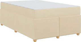 vidaXL Cadru de pat cu saltea Crem 120 x 190 cm țesătură