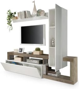 Ansamblu pentru living LENOR alb/maro