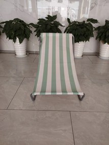 Sezlong pliabil de plaja SAND, dungi verde deschis