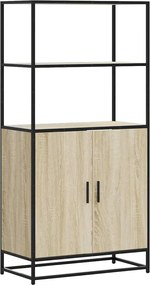 vidaXL Dulapuru Stejar Sonoma 68x35x139 cm lemn și metal prelucrat