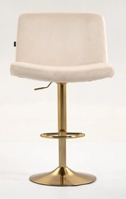 HR150W Scaun Crem din Catifea cu Bază Aurie