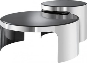Set 2 masute de cafea design elegant LUX Piemonte, nickel 113628 HZ