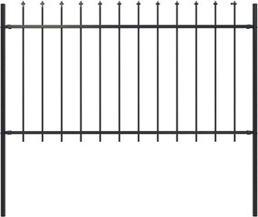 vidaXL Gard de grădină Woerden cu vârf tip suliță din oțel, 181 x 100 cm, negru