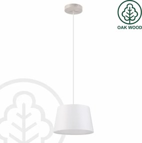 Lustră suspendată pe cablu AIDA 1xE27/60W/230V Ø 25 cm stejar/alb