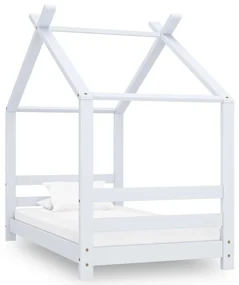 289610 vidaXL Cadru pat de copii, alb, 70 x 140 cm, lemn masiv de pin