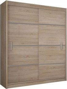 Dressing MERINA, stejar sonoma/gri, PAL melaminat, cu 2 usi, 203x60x21
