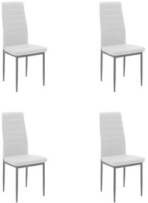 Set 4 Scaune Bucatarie/Dining Kleo 2 Piele Ecologica Albe