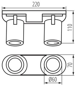 Spot Kanlux 38961 LAURIN 2xGU10/10W/230V alamă/negru