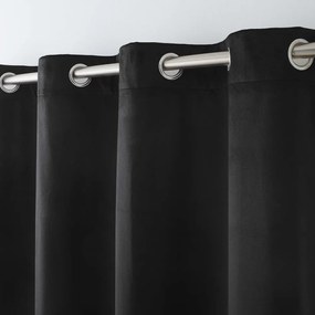 Draperie neagră termoizolantă din catifea 140x260 cm Polarchic – douceur d'intérieur
