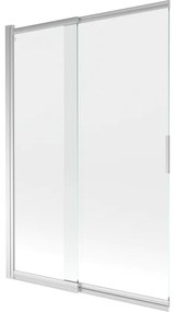Mexen Fox ecran de cadă cu 2 panouri glisante 120 x 150 cm, transparent, crom - 891-120-002-01-00