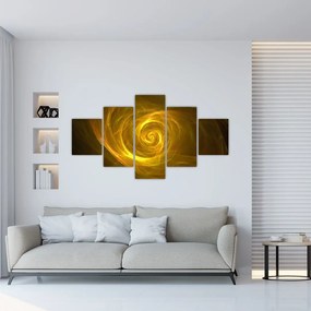 Tablou cu spirala abstractă în galben (125x70 cm), în 40 de alte dimensiuni noi