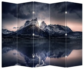 Paravan lacul - Munte (210x170 cm)