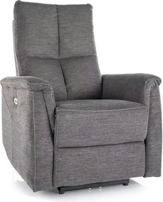 Fotoliu recliner NEPTUN, gri inchis, stofa clasica/metal, 76x94/160x96