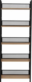 Etajera KELER TIP 2, negru/stejar, metal/DTD laminat, 60x28x154 cm