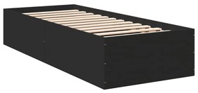841987 vidaXL Cadru de pat, negru, 75x190 cm, lemn prelucrat