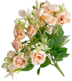 Trandafiri roz-piersica artificiali LESLIE, 30cm