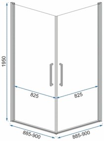 Cabina de dus patrata Rea Abra cu usi pivotante 90x90 negru mat