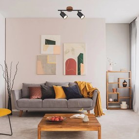 Lustra aplicata 2L design industrial Edmund negru