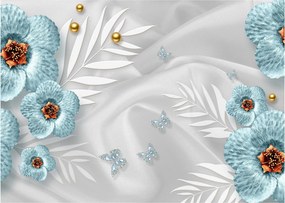 Tablou - 3D Flori albastre (70x50 cm)