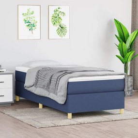 3120943 vidaXL Cadru de pat, albastru, 100 x 200 cm, material textil