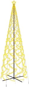 vidaXL Brad de Crăciun conic, 1400 LED-uri, alb cald, 160x500 cm