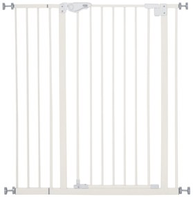 PawHut Poarta pentru Caini cu 4 Suruburi Reglabile si Banda Adeziva, Poarta de Siguranta din Metal si Plastic, 86x104.1 cm, Alb | Aosom Romania