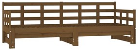 820375 vidaXL Pat de zi extensibil, maro miere, 2x(90x200) cm, lemn masiv pin